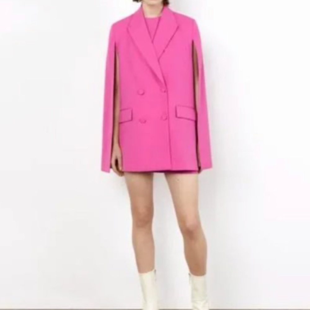 Zara Women's Magenta Cape Blazer